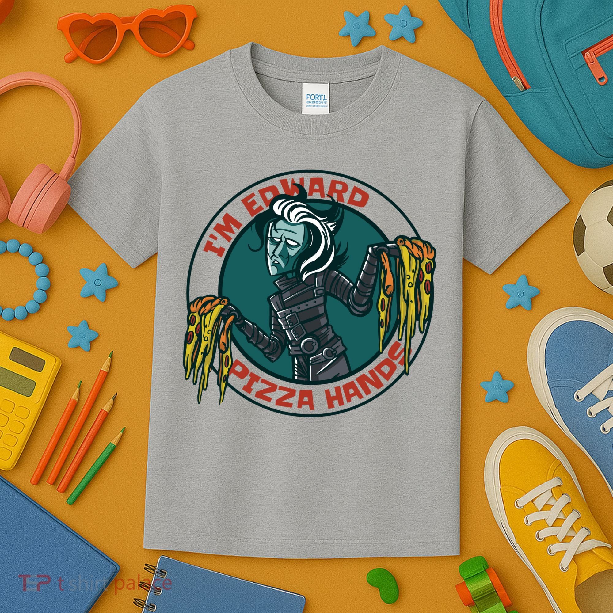 Edward Pizza Hands Parody Kids T-Shirt