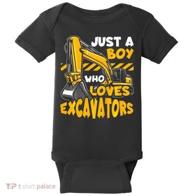 Excavator Enthusiast A Passion for Construction Vehicles Baby Bodysuit