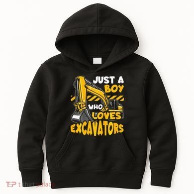 Excavator Enthusiast A Passion for Construction Vehicles Kids Hoodie