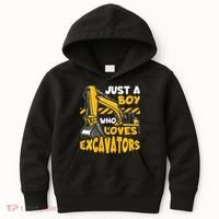 Excavator Enthusiast A Passion for Construction Vehicles Kids Hoodie thumb 0