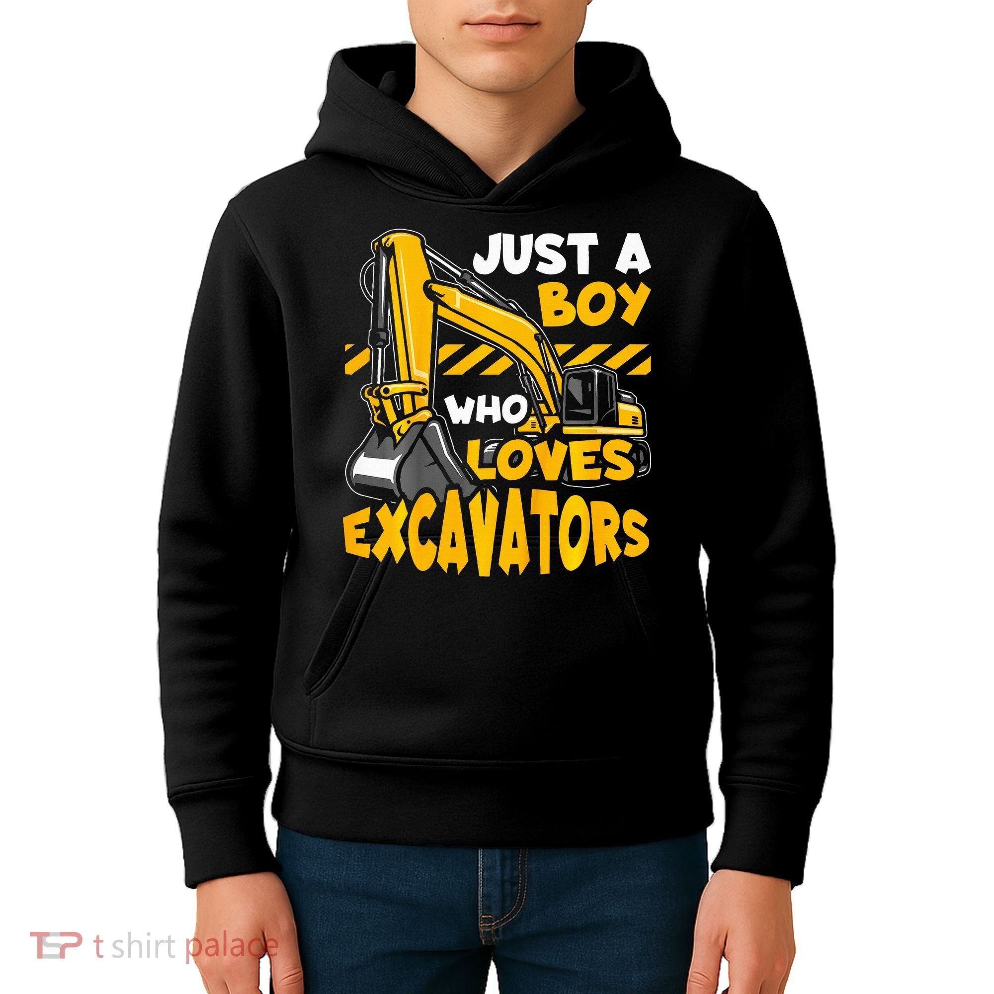 Excavator Enthusiast A Passion for Construction Vehicles Kids Hoodie