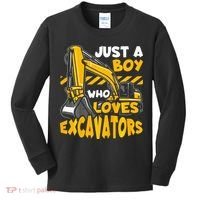 Excavator Enthusiast A Passion for Construction Vehicles Kids Long Sleeve Shirt thumb 0