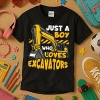 Excavator Enthusiast A Passion for Construction Vehicles Kids T-Shirt thumb 3