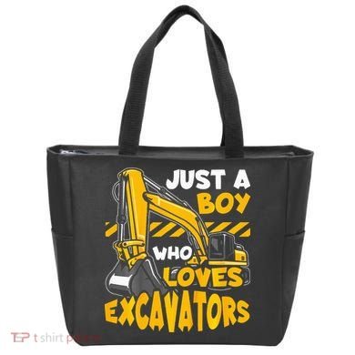 Excavator Enthusiast A Passion for Construction Vehicles Tote Bag