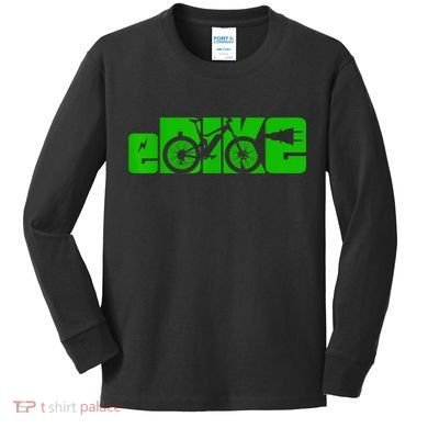 EBike Electric Bicycle Kids Long Sleeve Shirt