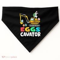 EggsCavator Easter Bunny Excavator Easter USA-Made Doggie Bandana thumb 0