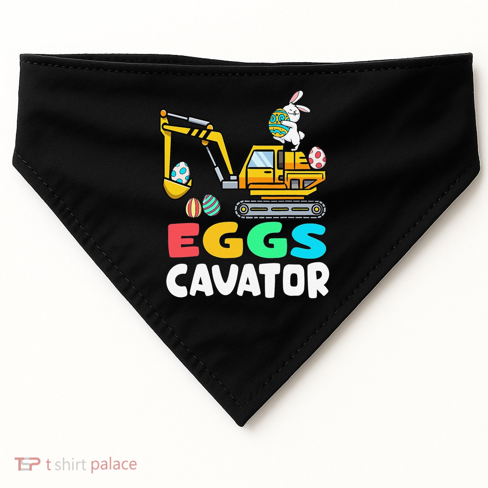 EggsCavator Easter Bunny Excavator Easter USA-Made Doggie Bandana