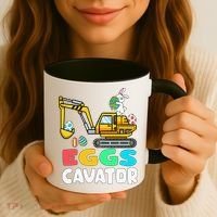 EggsCavator Easter Bunny Excavator Easter Coffee Mug thumb 3