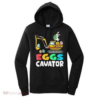 EggsCavator Easter Bunny Excavator Easter Women's Hoodie
