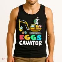 EggsCavator Easter Bunny Excavator Easter Tank Top thumb 3