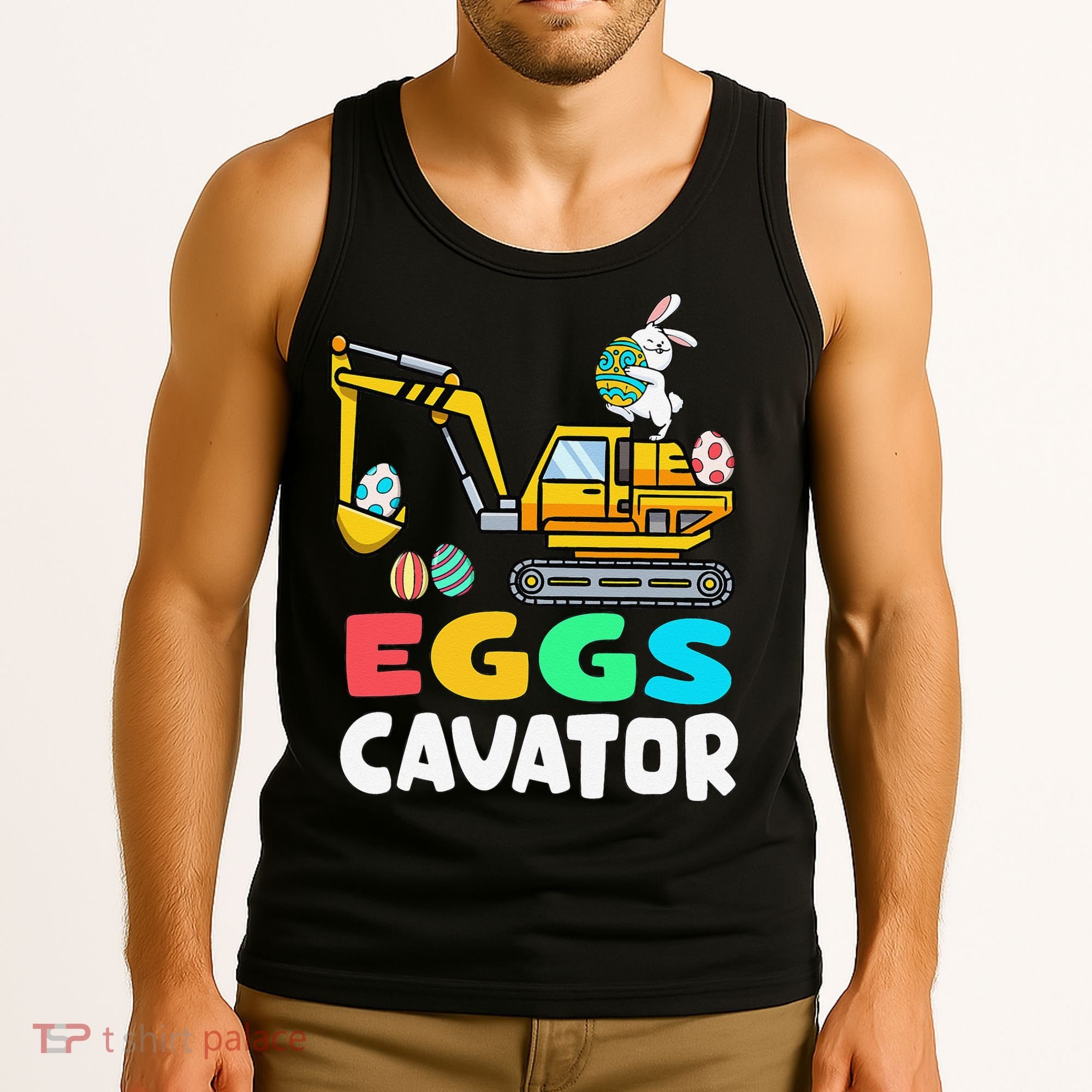 EggsCavator Easter Bunny Excavator Easter Tank Top