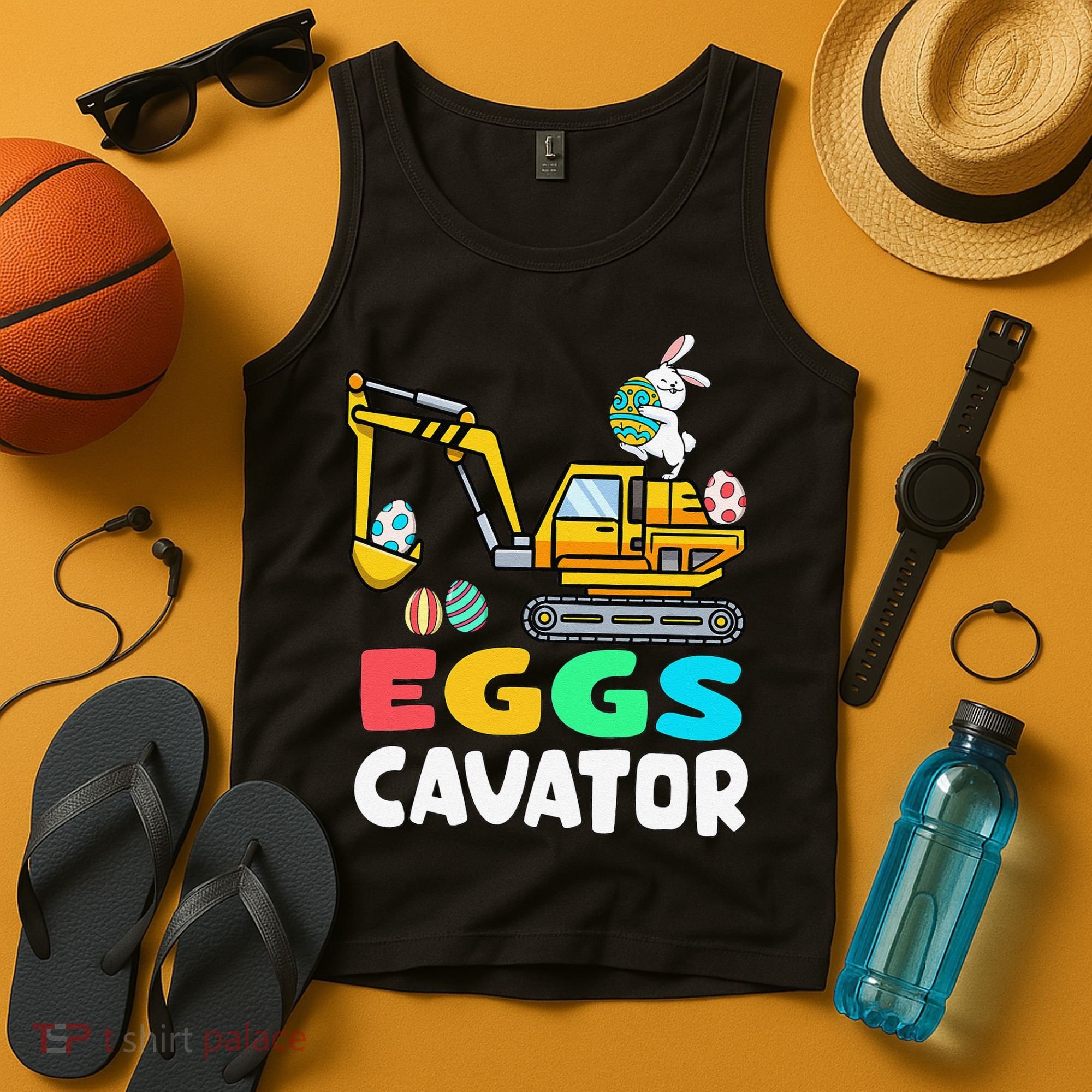 EggsCavator Easter Bunny Excavator Easter Tank Top