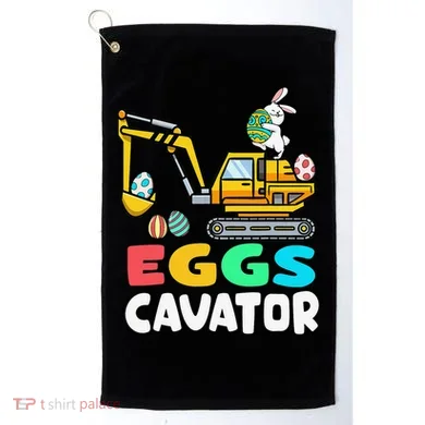 EggsCavator Easter Bunny Excavator Easter Golf Towel