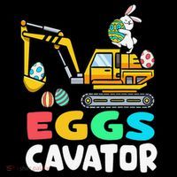 EggsCavator Easter Bunny Excavator Easter Toddler T-Shirt thumb 4