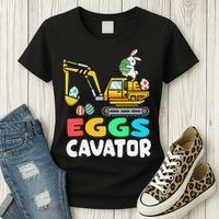 EggsCavator Easter Bunny Excavator Easter Women's T-Shirt thumb 3