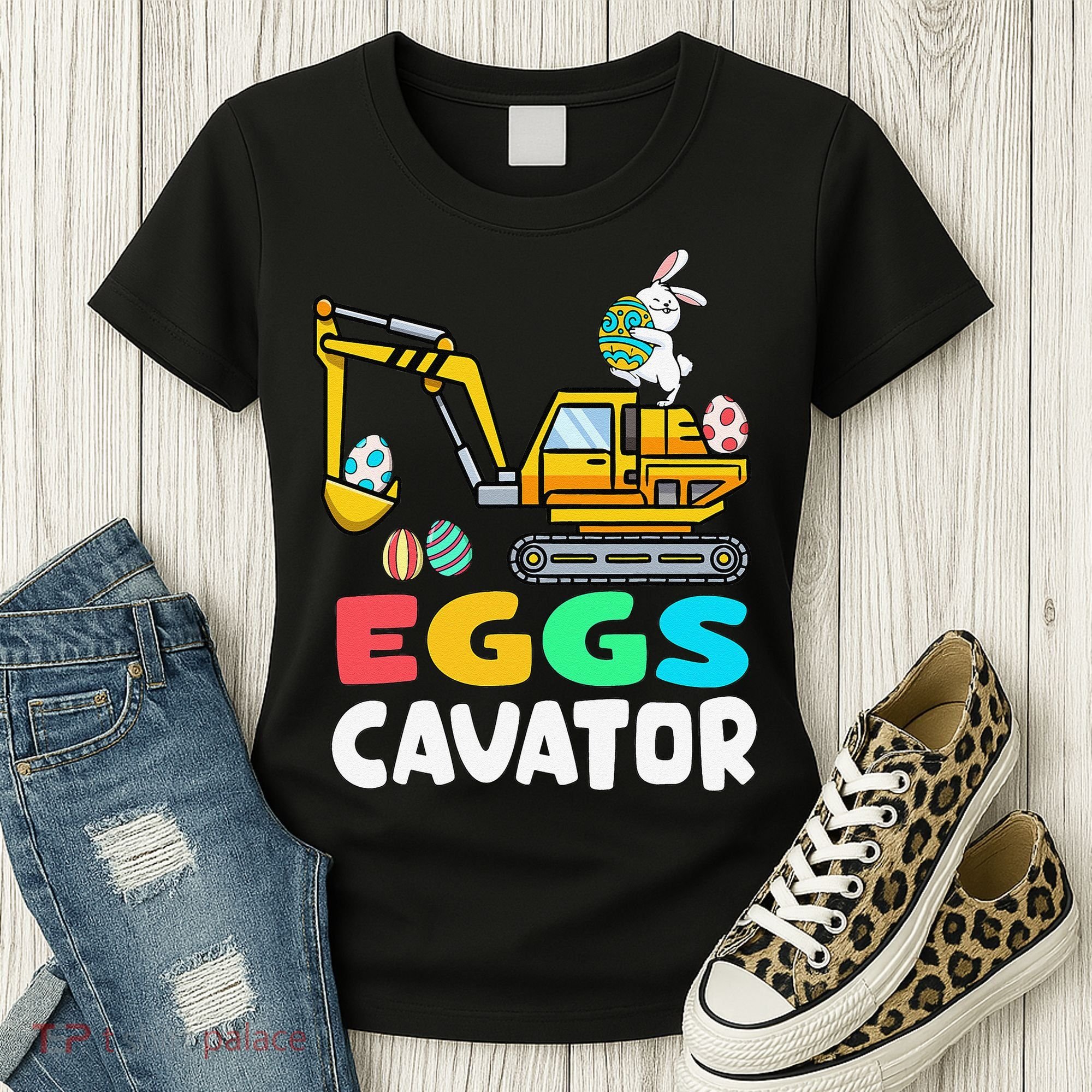 EggsCavator Easter Bunny Excavator Easter Women's T-Shirt