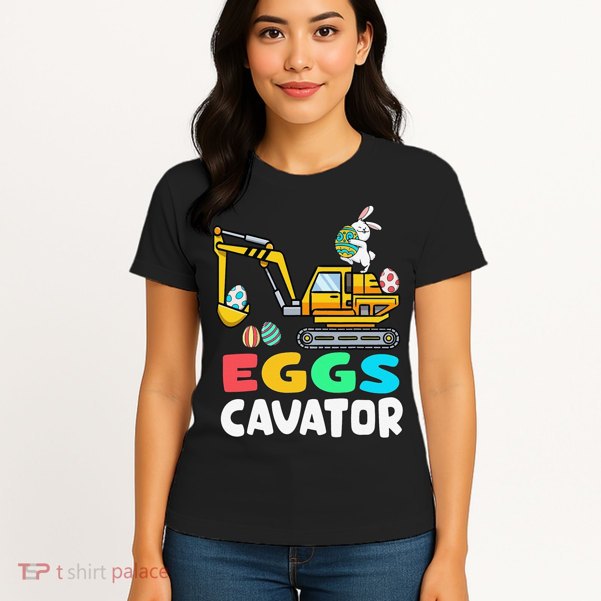 EggsCavator Easter Bunny Excavator Easter Women's T-Shirt