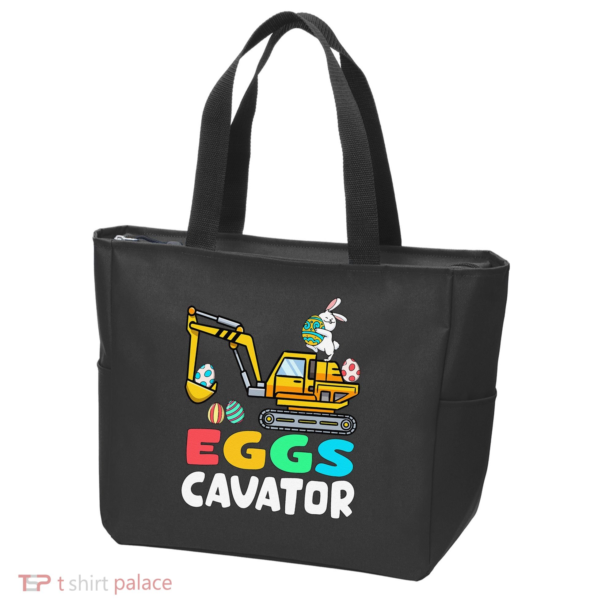 EggsCavator Easter Bunny Excavator Easter Tote Bag