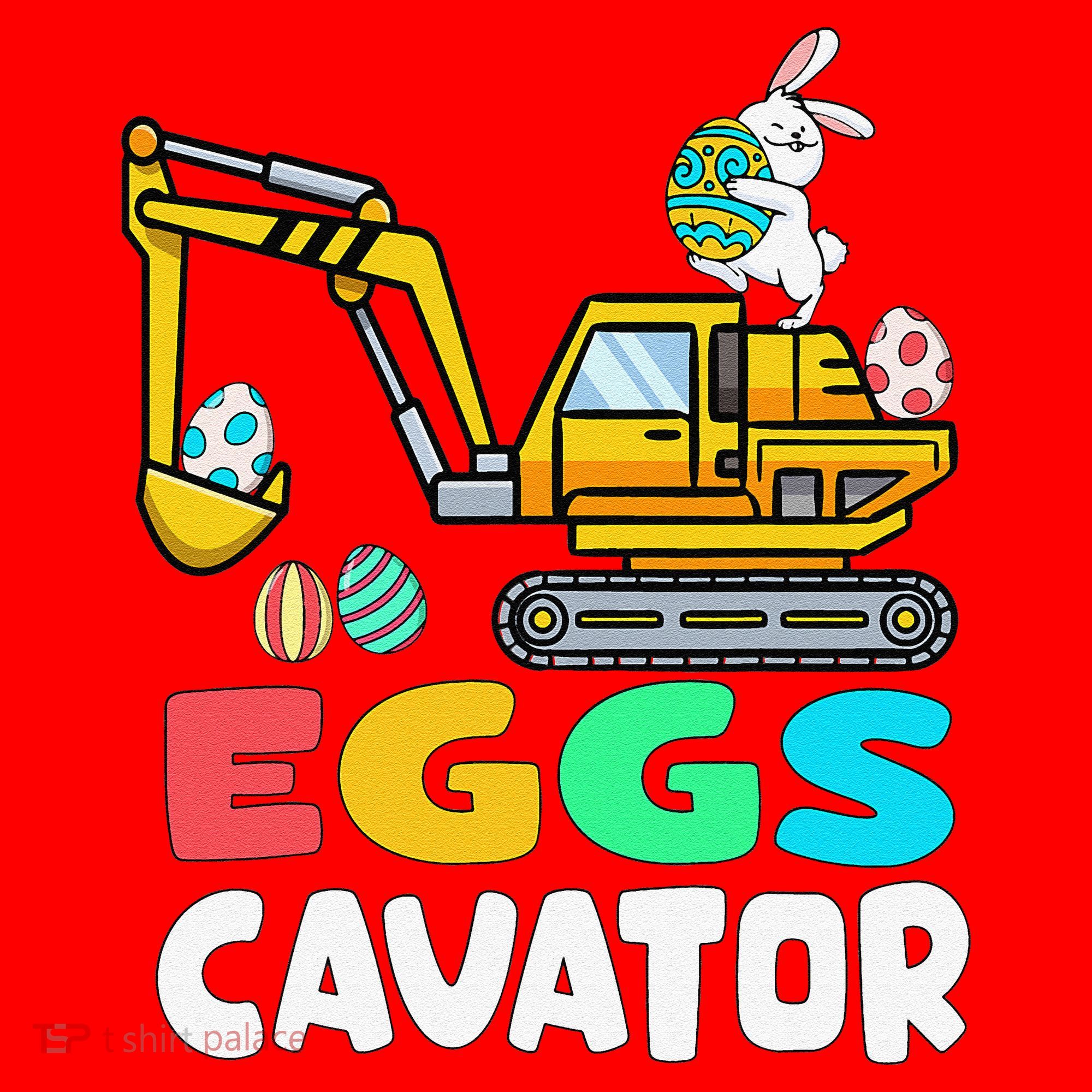 EggsCavator Easter Bunny Excavator Easter Santa Hat