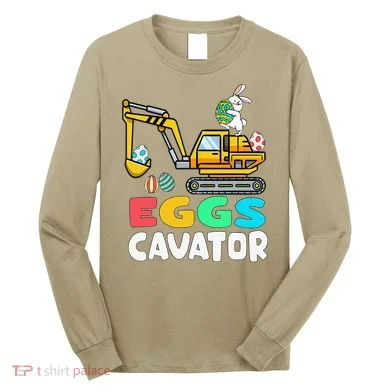 EggsCavator Easter Bunny Excavator Easter Long Sleeve Shirt