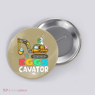 EggsCavator Easter Bunny Excavator Easter Button