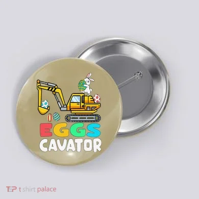 EggsCavator Easter Bunny Excavator Easter Button