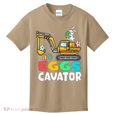 EggsCavator Easter Bunny Excavator Easter Kids T-Shirt