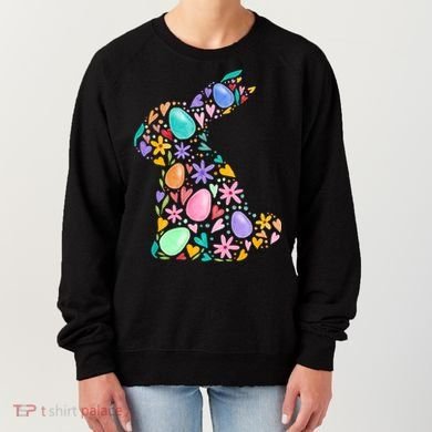 Easter Egg Bunny Floral Holiday Women's Sweatshirt