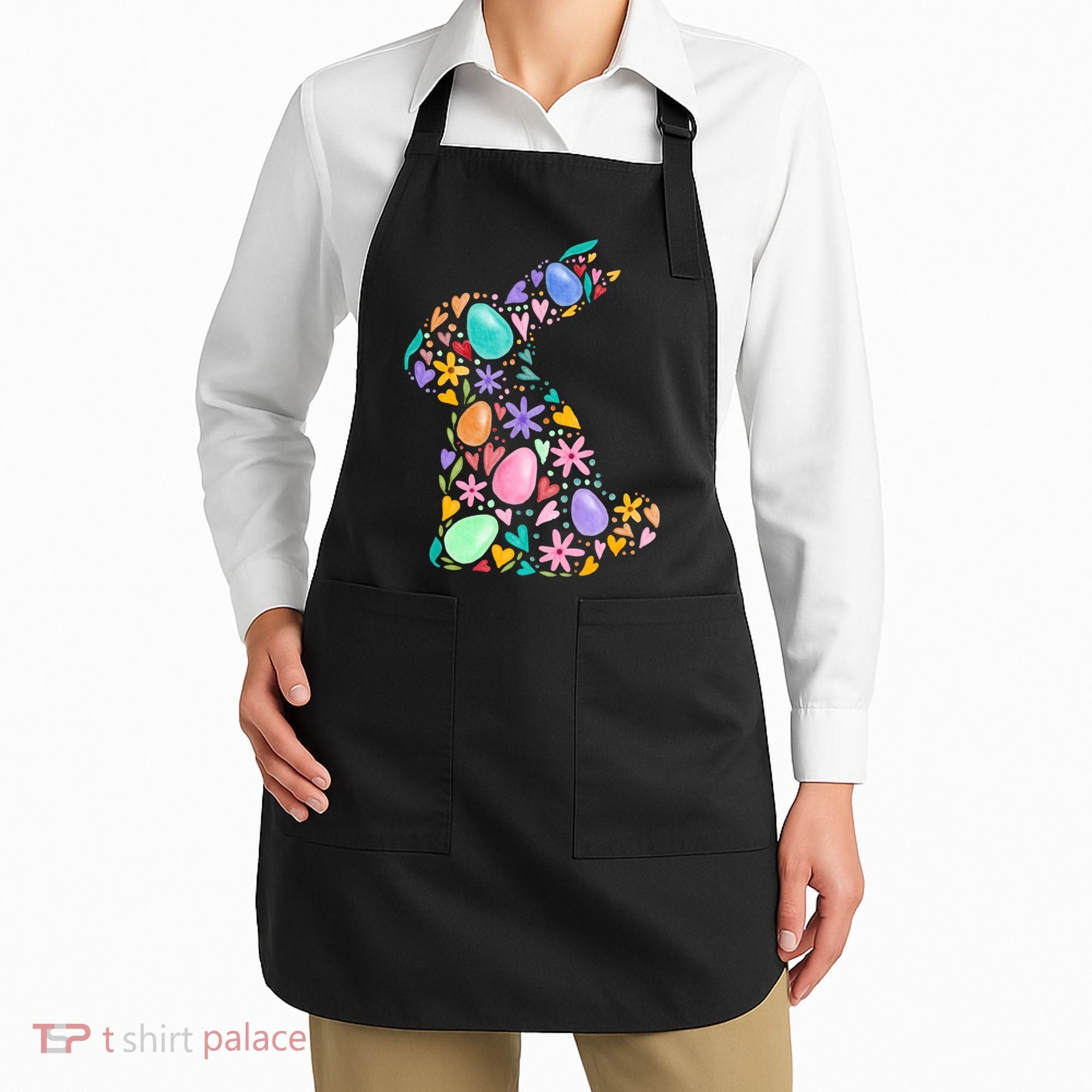 Easter Egg Bunny Floral Holiday Apron