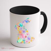 Easter Egg Bunny Floral Holiday Coffee Mug thumb 1