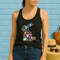 Easter Egg Bunny Floral Holiday Women's Tank Top thumb 2