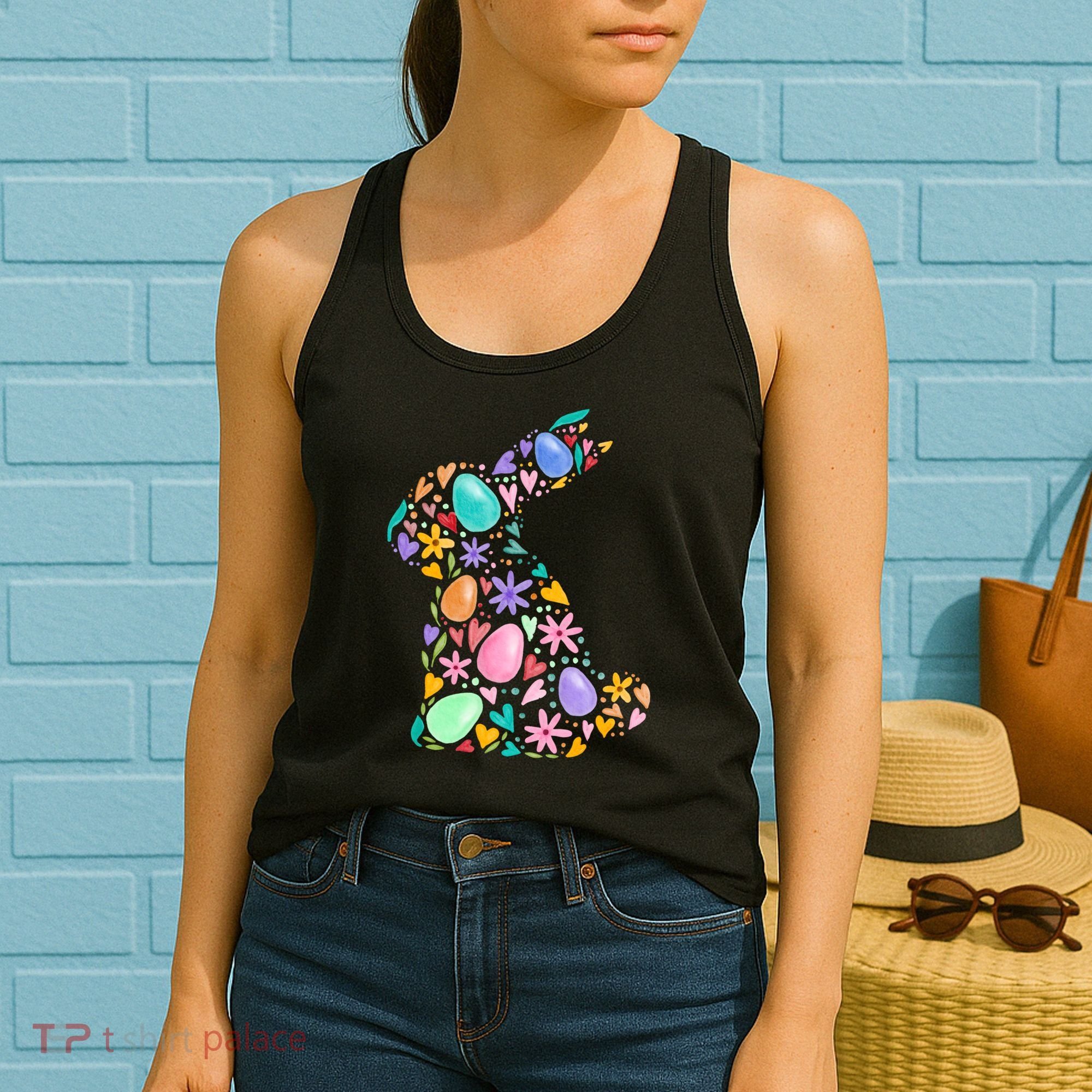 Easter Egg Bunny Floral Holiday Women's Tank Top