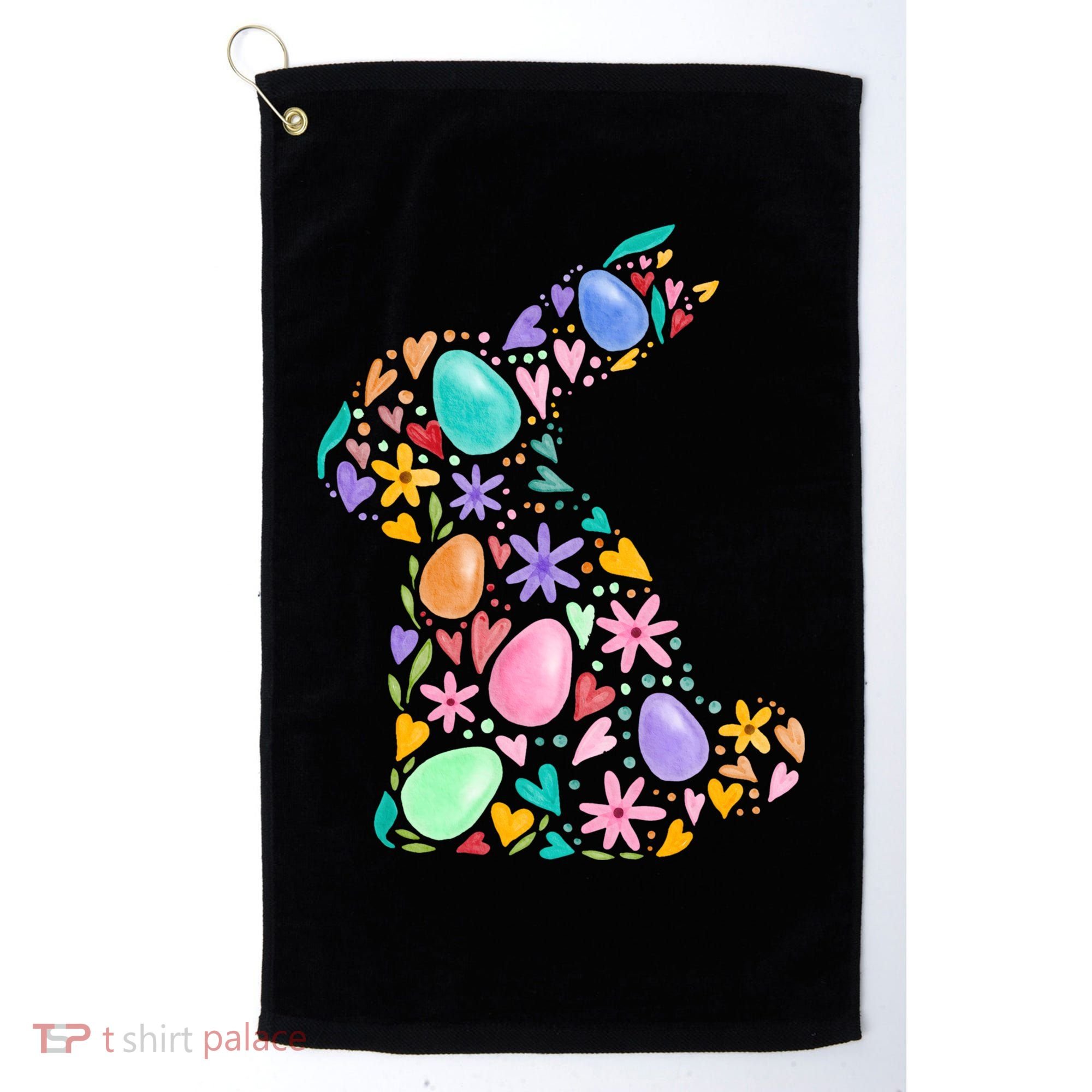 Easter Egg Bunny Floral Holiday Golf Towel