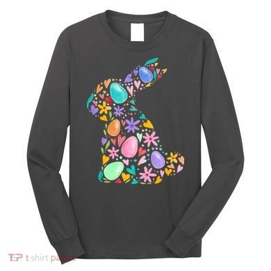 Easter Egg Bunny Floral Holiday Long Sleeve Shirt