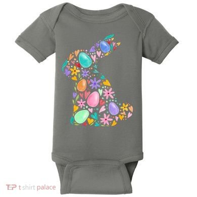 Easter Egg Bunny Floral Holiday Baby Bodysuit