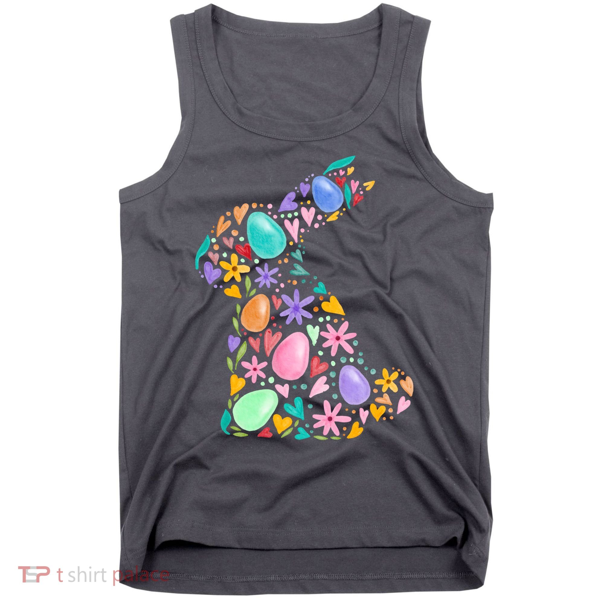 Easter Egg Bunny Floral Holiday Tank Top