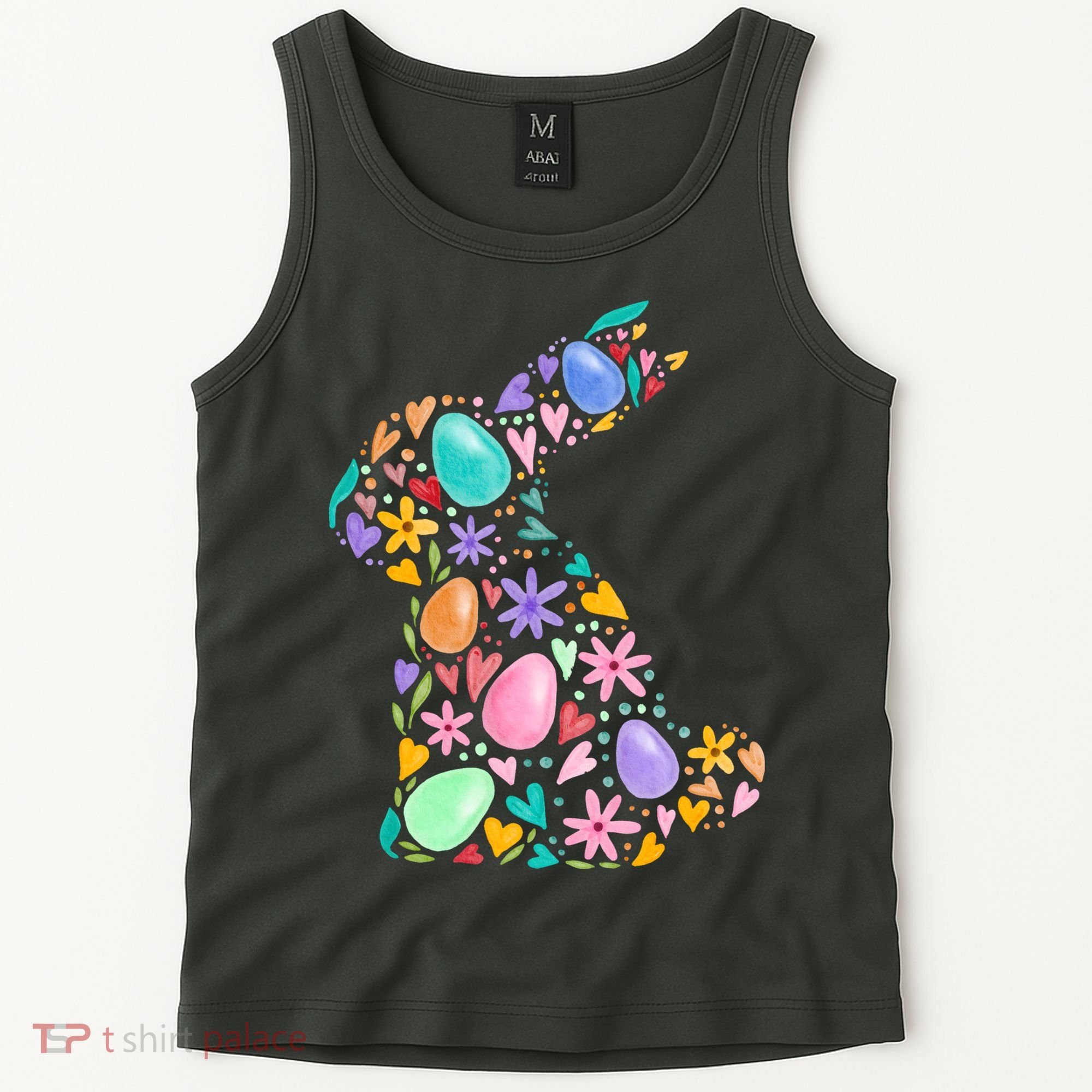 Easter Egg Bunny Floral Holiday Tank Top
