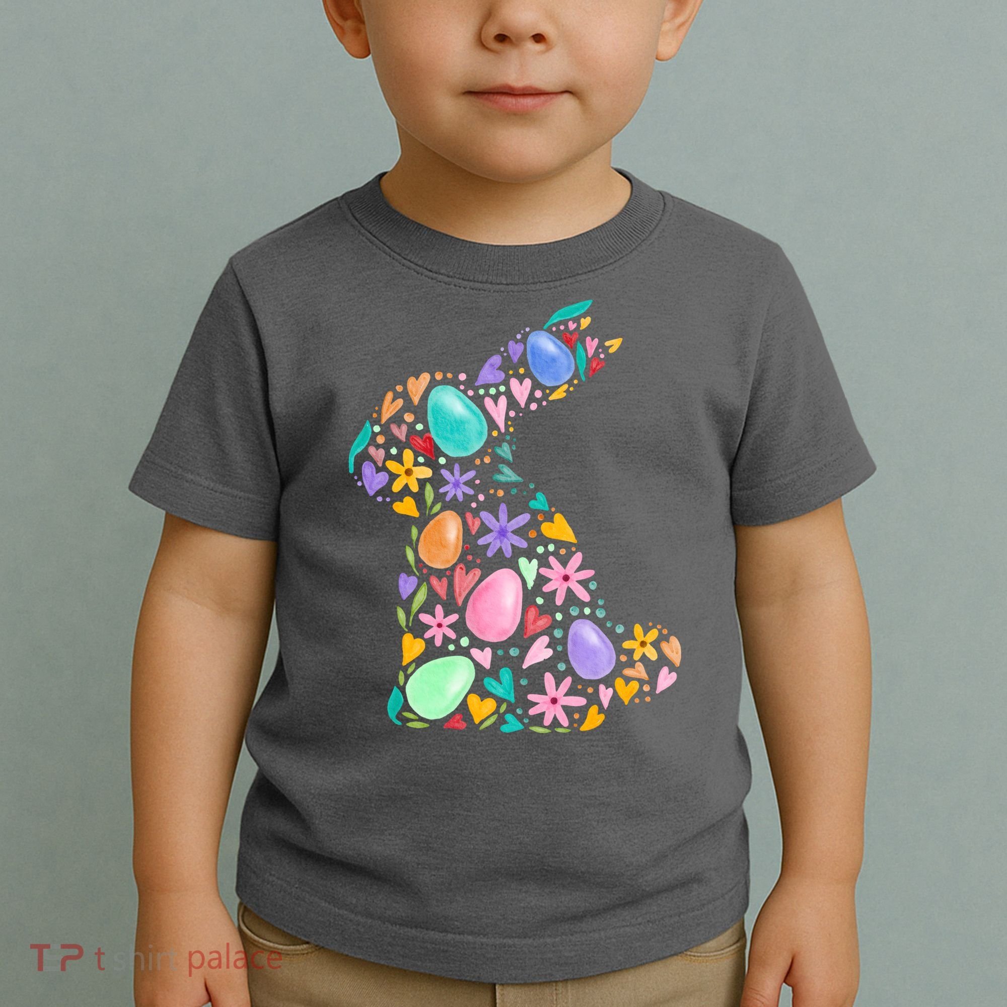 Easter Egg Bunny Floral Holiday Toddler T-Shirt