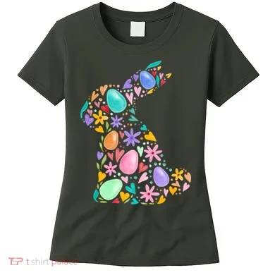 Easter Egg Bunny Floral Holiday Women's T-Shirt