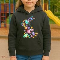 Easter Egg Bunny Floral Holiday Kids Hoodie thumb 3