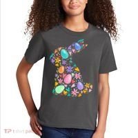 Easter Egg Bunny Floral Holiday Kids T-Shirt thumb 2
