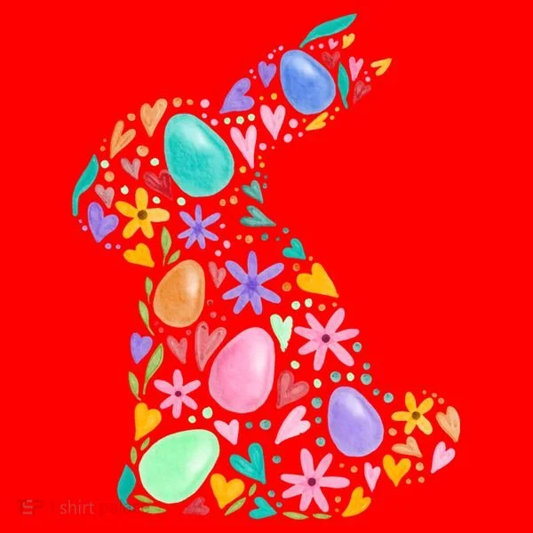 Easter Egg Bunny Floral Holiday Santa Hat