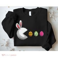 Easter Eggs Bunny Cute Holiday Sweatshirt thumb 2