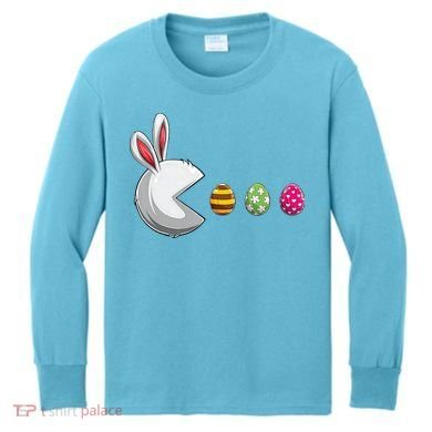 Easter Eggs Bunny Cute Holiday Kids Long Sleeve Shirt