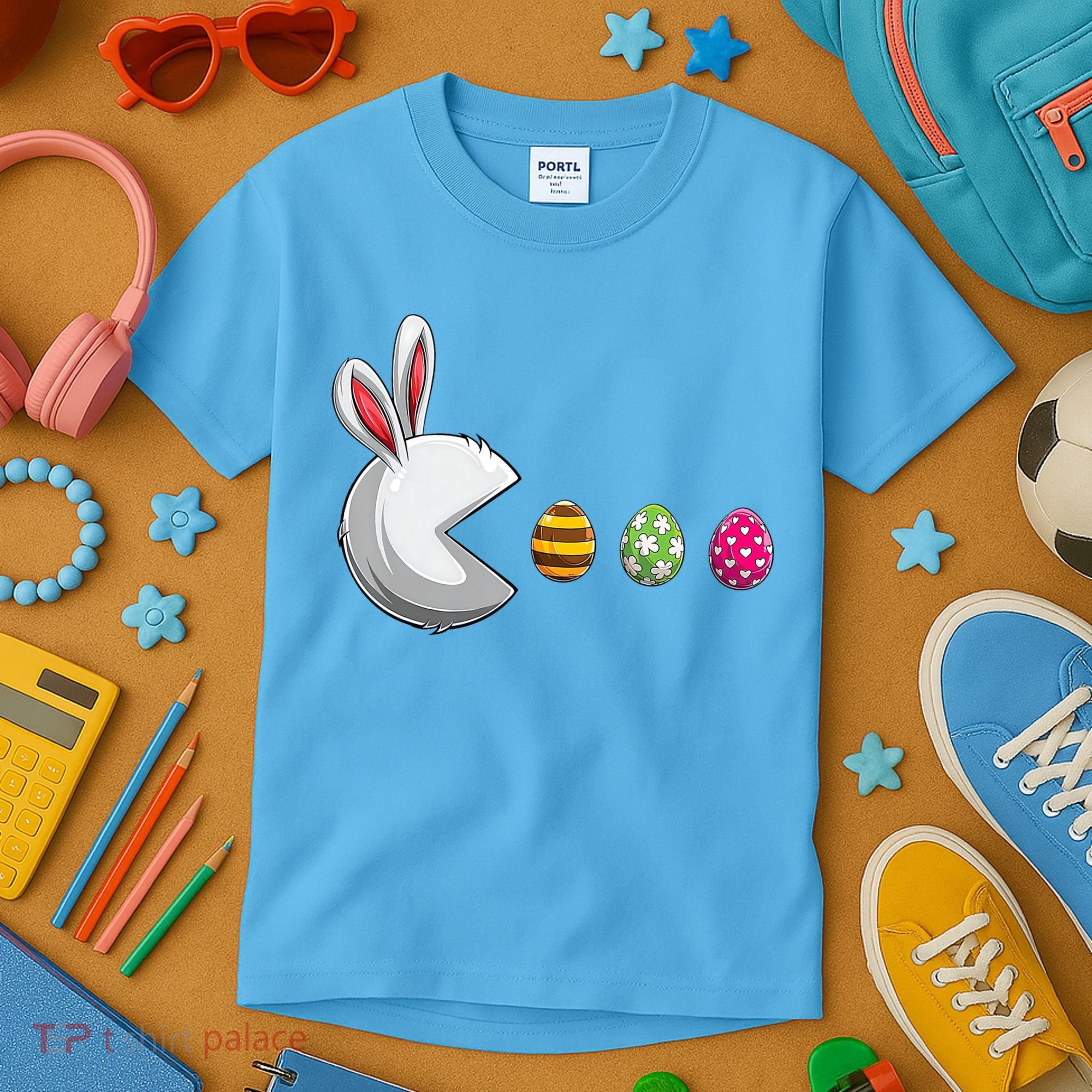 Easter Eggs Bunny Cute Holiday Kids T-Shirt