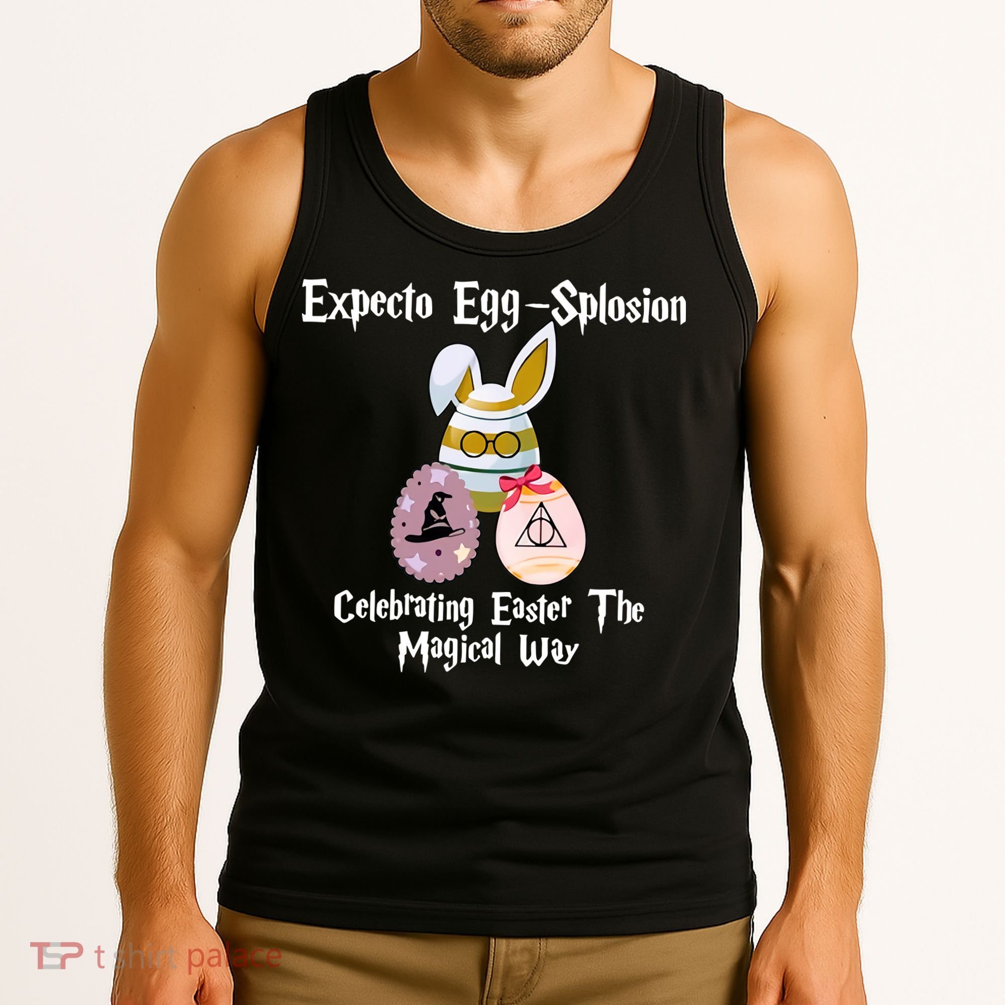 Expecto Eggsplosion Celebrating Easter The Magical Way Potter Easter Tank Top