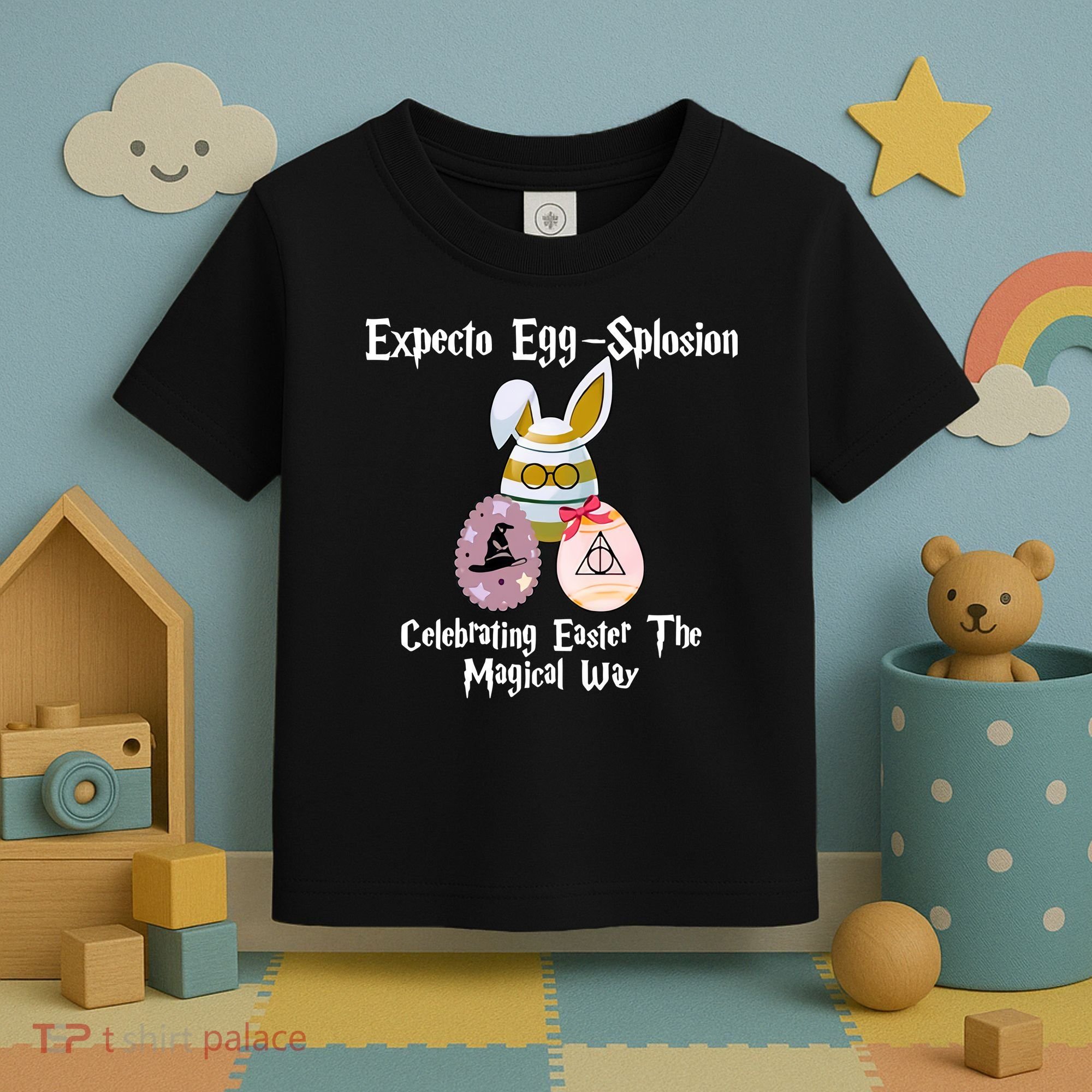 Expecto Eggsplosion Celebrating Easter The Magical Way Potter Easter Toddler T-Shirt