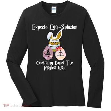 Expecto Eggsplosion Celebrating Easter The Magical Way Potter Easter Women's Long Sleeve Shirt