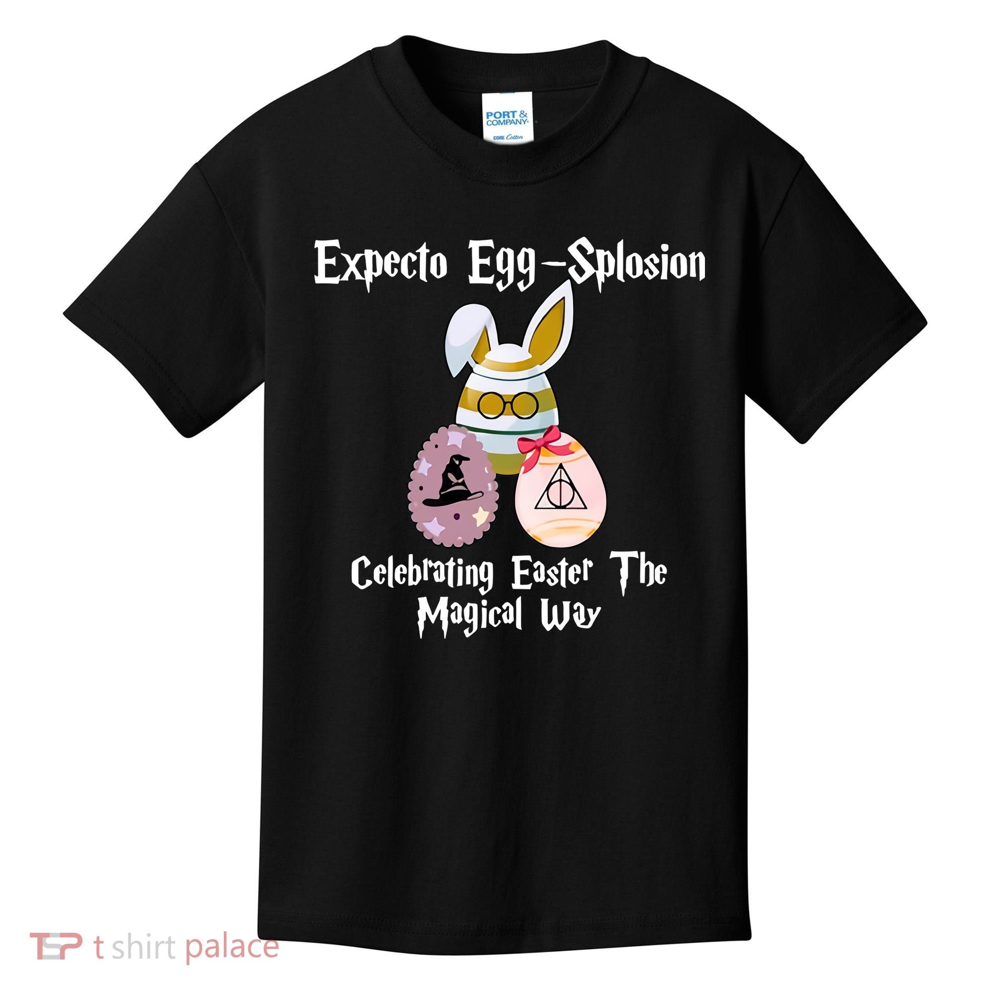 Expecto Eggsplosion Celebrating Easter The Magical Way Potter Easter Kids T-Shirt