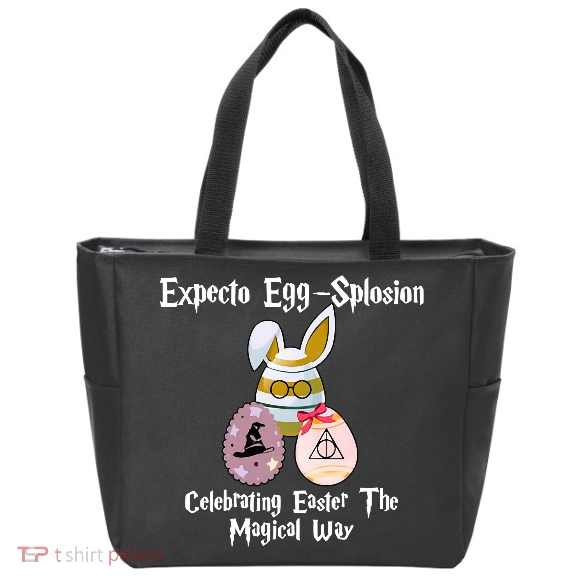 Expecto Eggsplosion Celebrating Easter The Magical Way Potter Easter Tote Bag